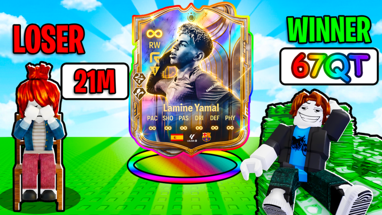 Rainbow Lamine Yamal Bid For Soccer Cards auction with 67QT winner and 21M loser
