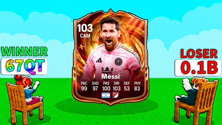 103 CAM Messi Bid For Soccer Cards auction winner and loser chairs